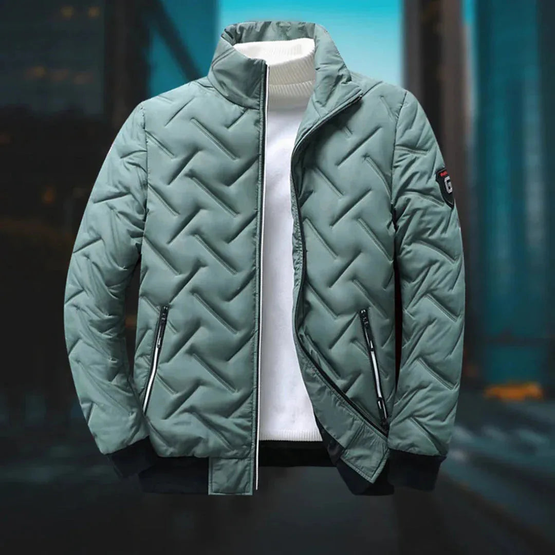 Women's quilted zip-up stand collar puffer jacket