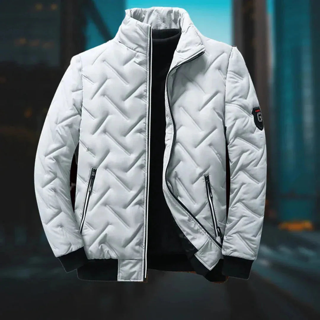 Women's quilted zip-up stand collar puffer jacket