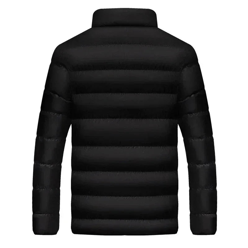 Women's quilted zip-up stand collar puffer jacket with contrast lining