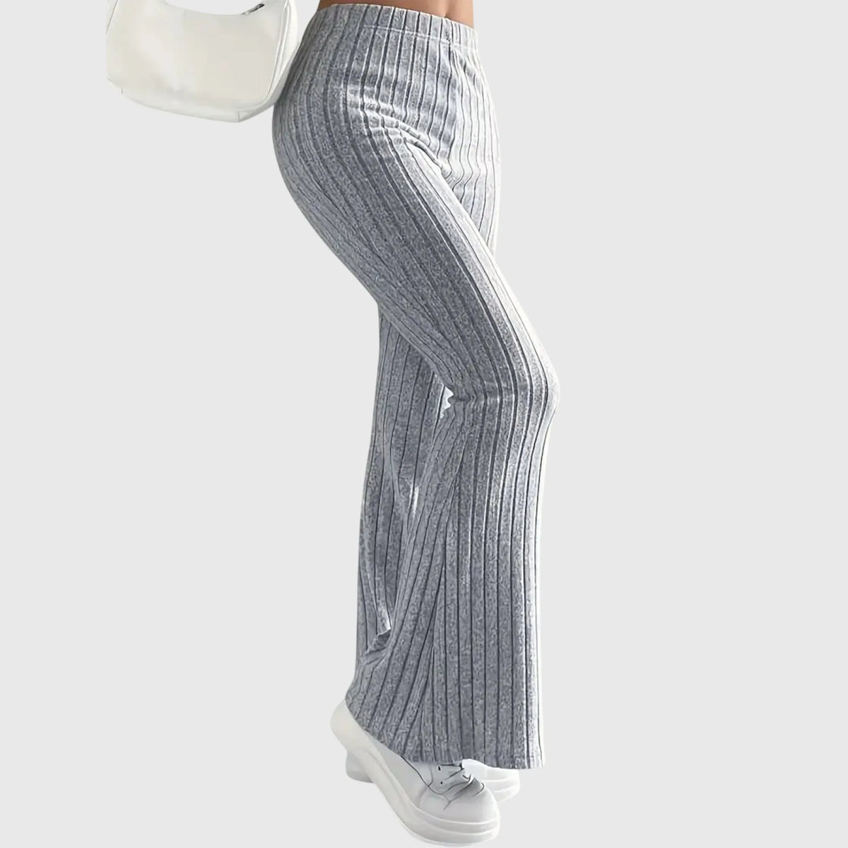 Women's ribbed pants with flared leg