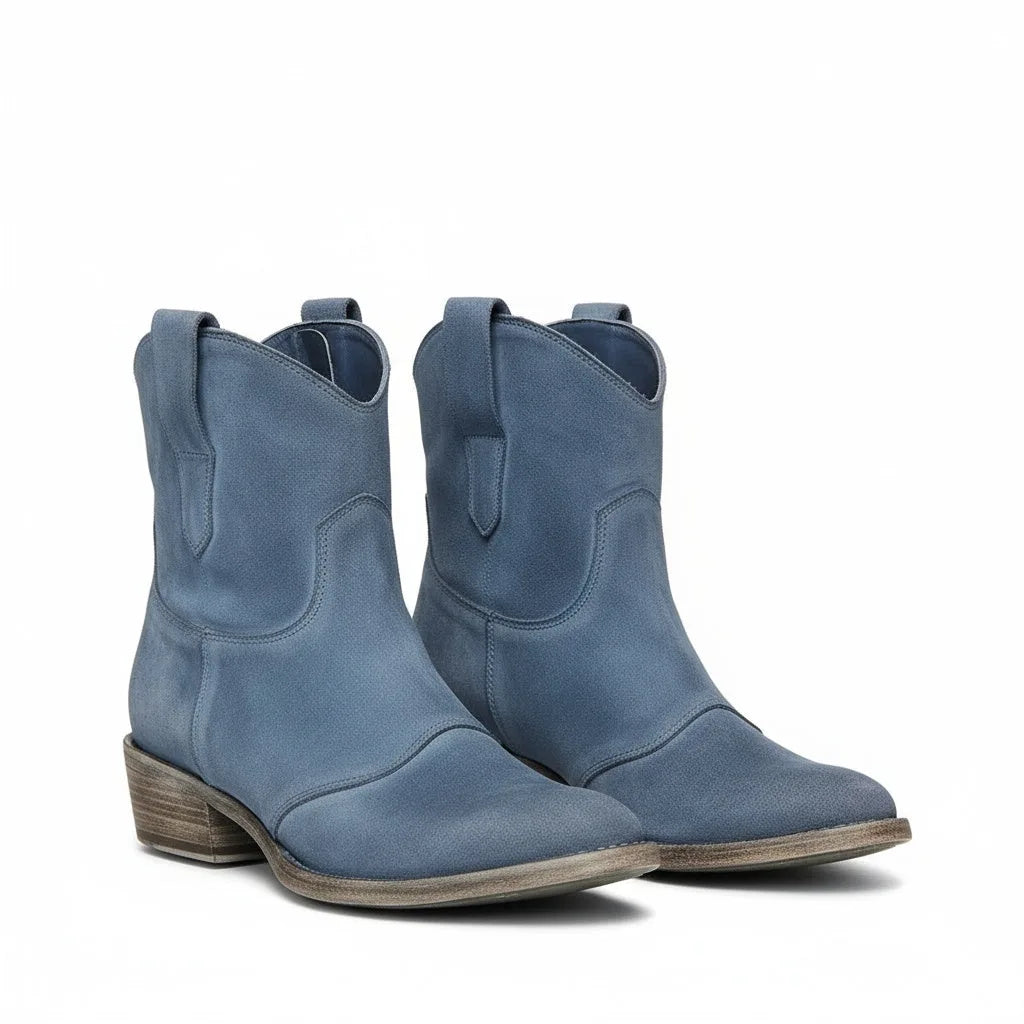 Women's suede ankle western boots