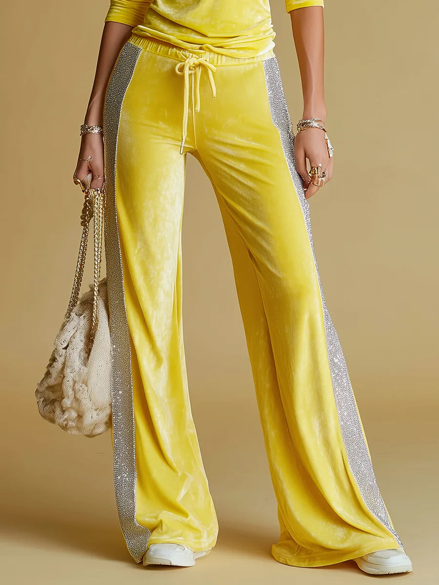 Women's V-Neck Long Sleeve Two Piece Set
