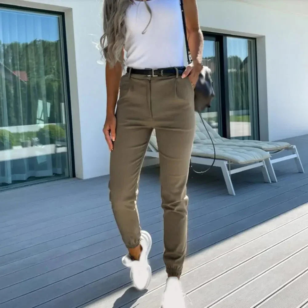 Eloise | Women's High Waist Cargo Pants with Button Front