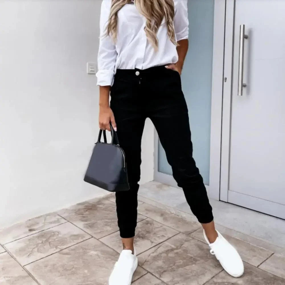 Eloise | Women's High Waist Cargo Pants with Button Front