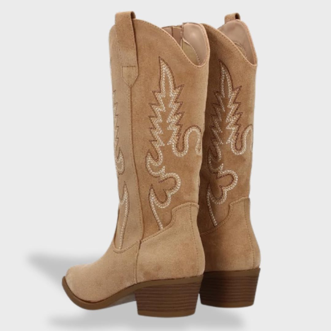 Cleo | Embroidered Suede Cowboy Boots for Women