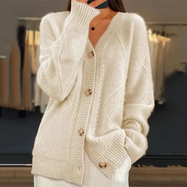 Emerson | Cashmere Longline Cardigan with Button-Up for Women