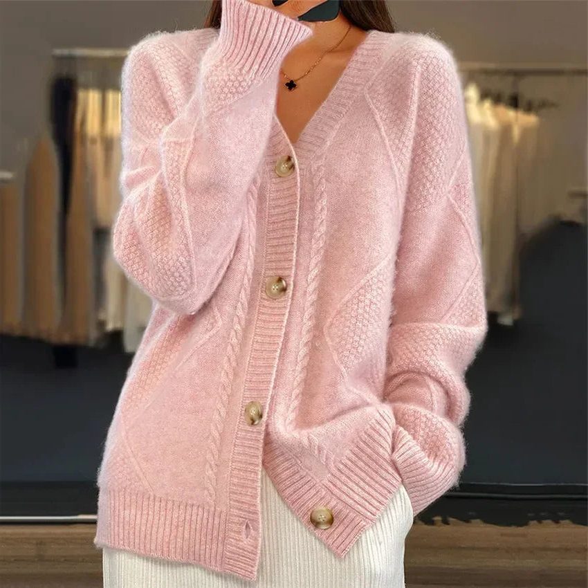 Emerson | Cashmere Longline Cardigan with Button-Up for Women