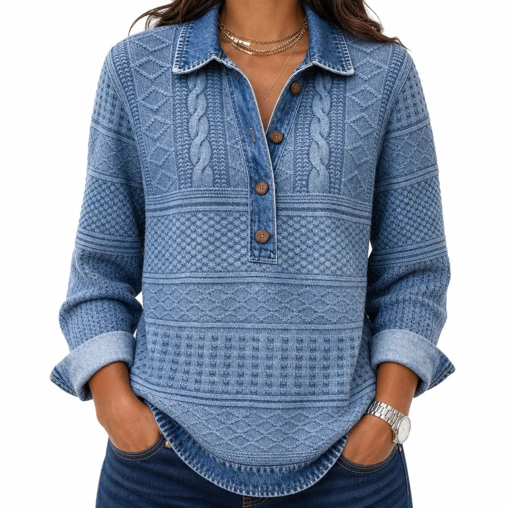 Emory | Women's Cable-Knit Half-Placket Pullover