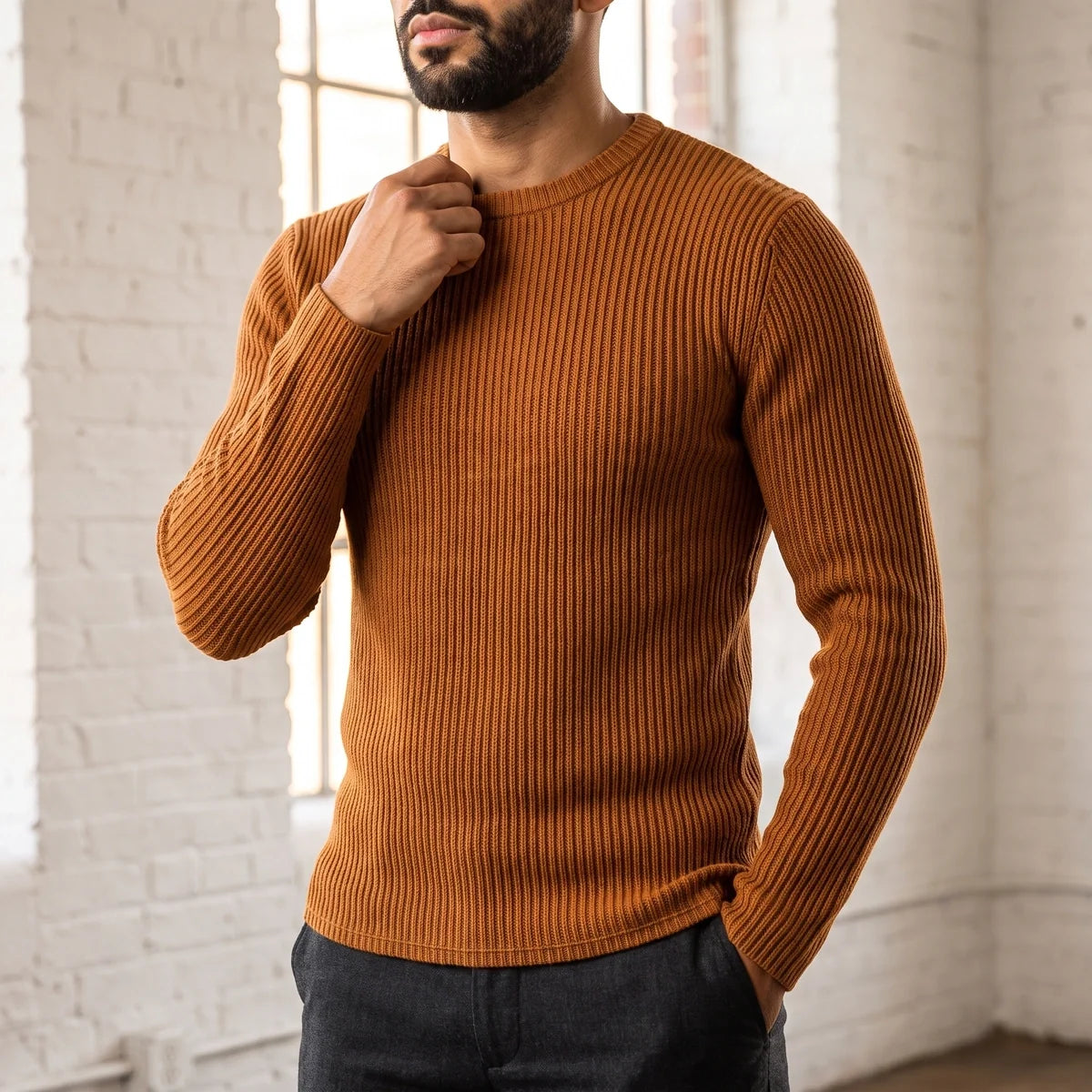 Emrys Ribbed Knit Crew Sweater