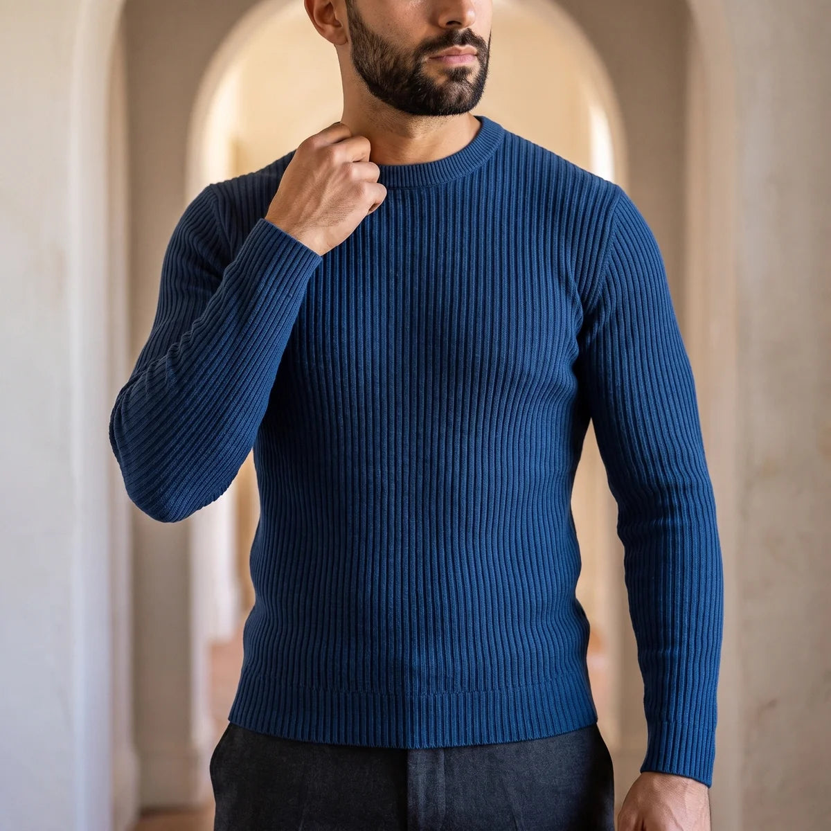 Emrys Ribbed Knit Crew Sweater