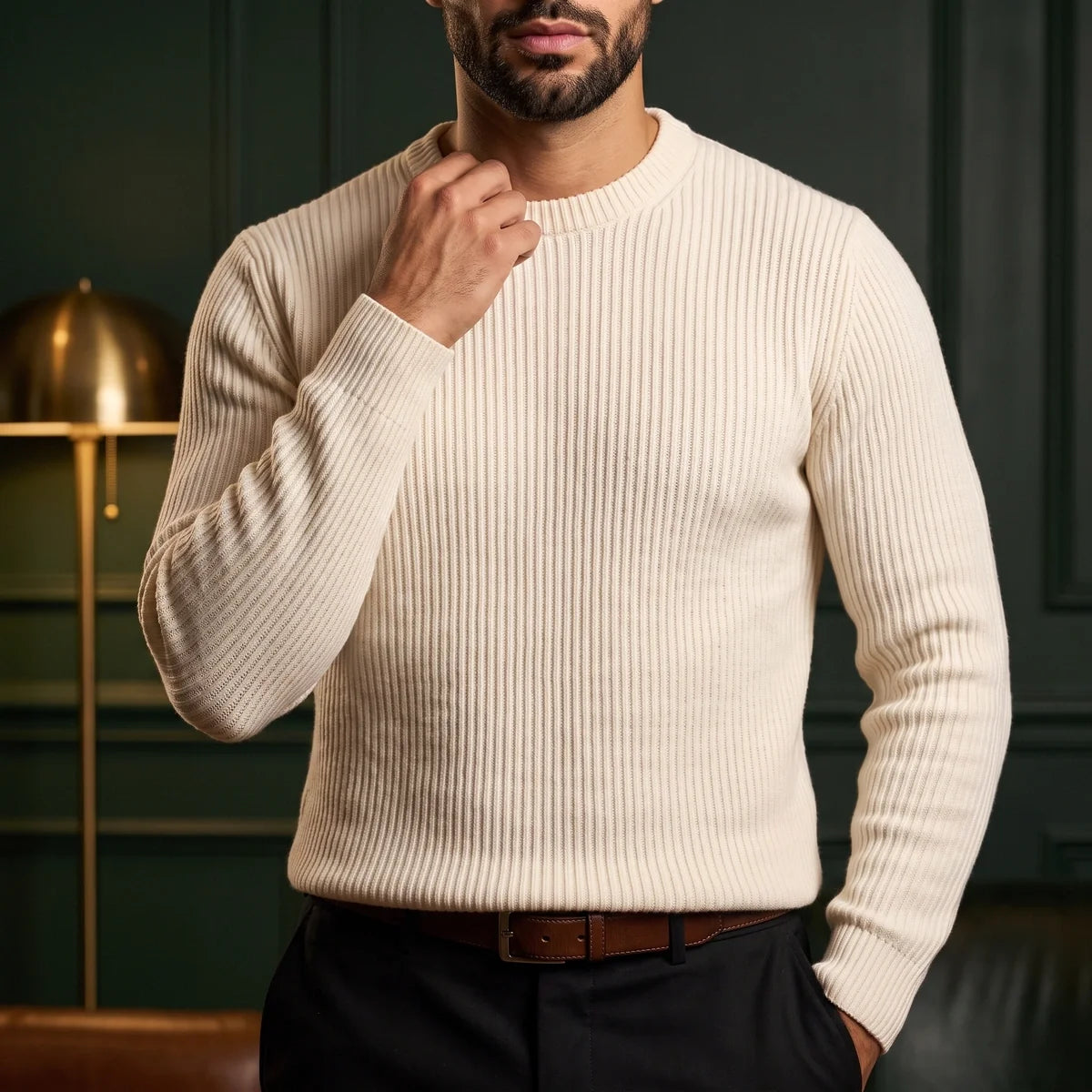 Emrys Ribbed Knit Crew Sweater