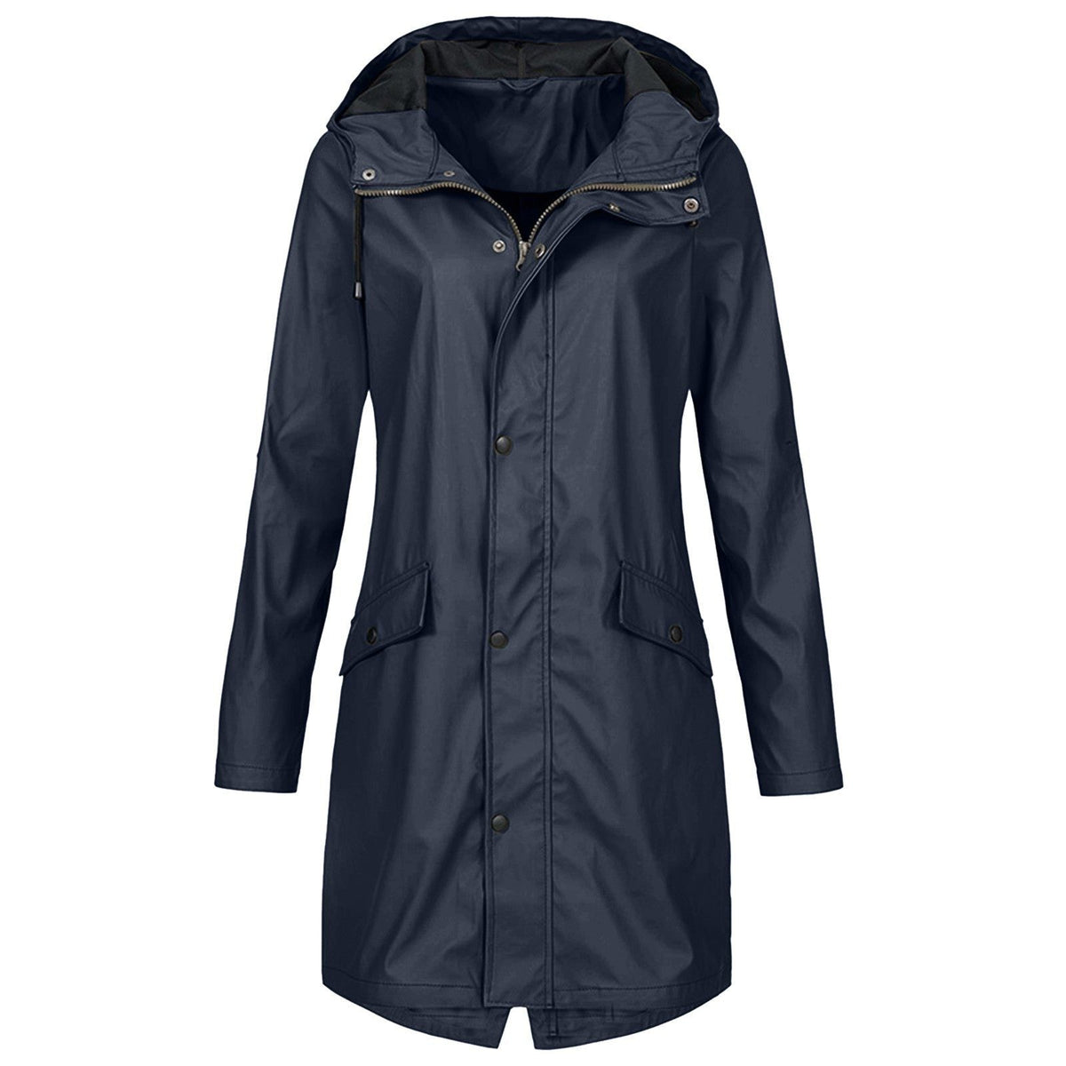 Enid | Longline Rain Jacket with Hood for Women