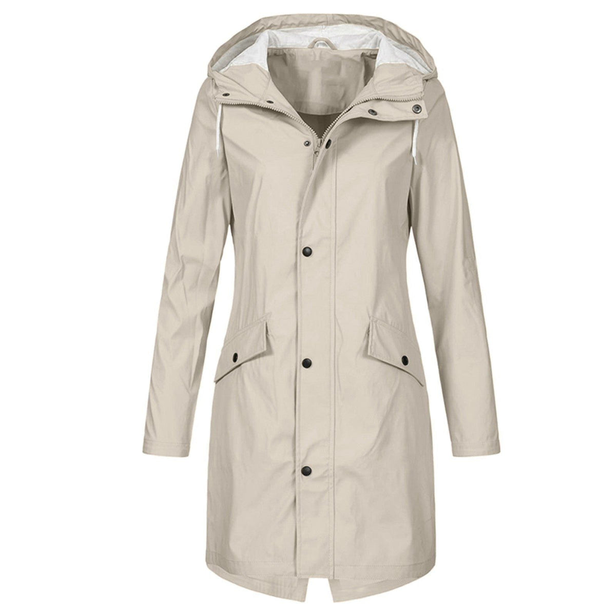 Enid | Longline Rain Jacket with Hood for Women