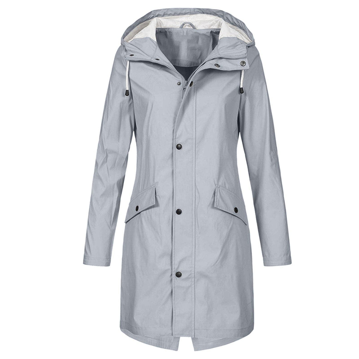 Enid | Longline Rain Jacket with Hood for Women