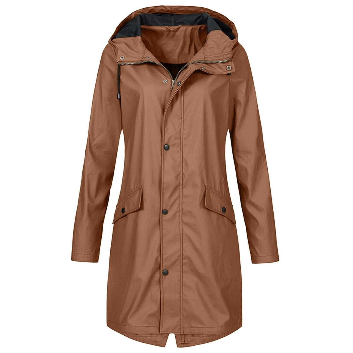 Enid | Longline Rain Jacket with Hood for Women