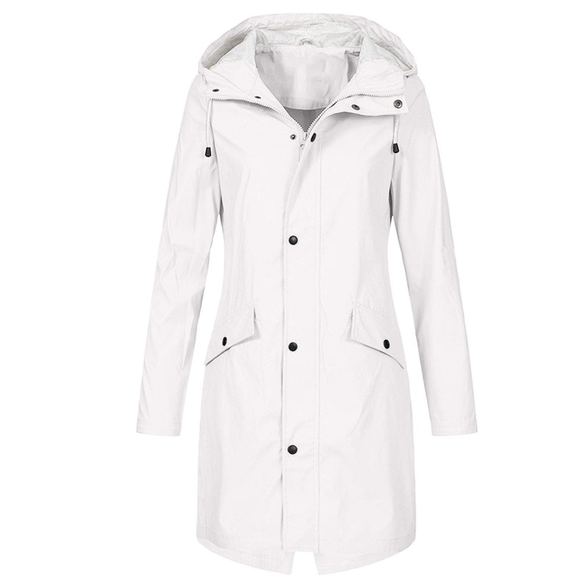 Enid | Longline Rain Jacket with Hood for Women
