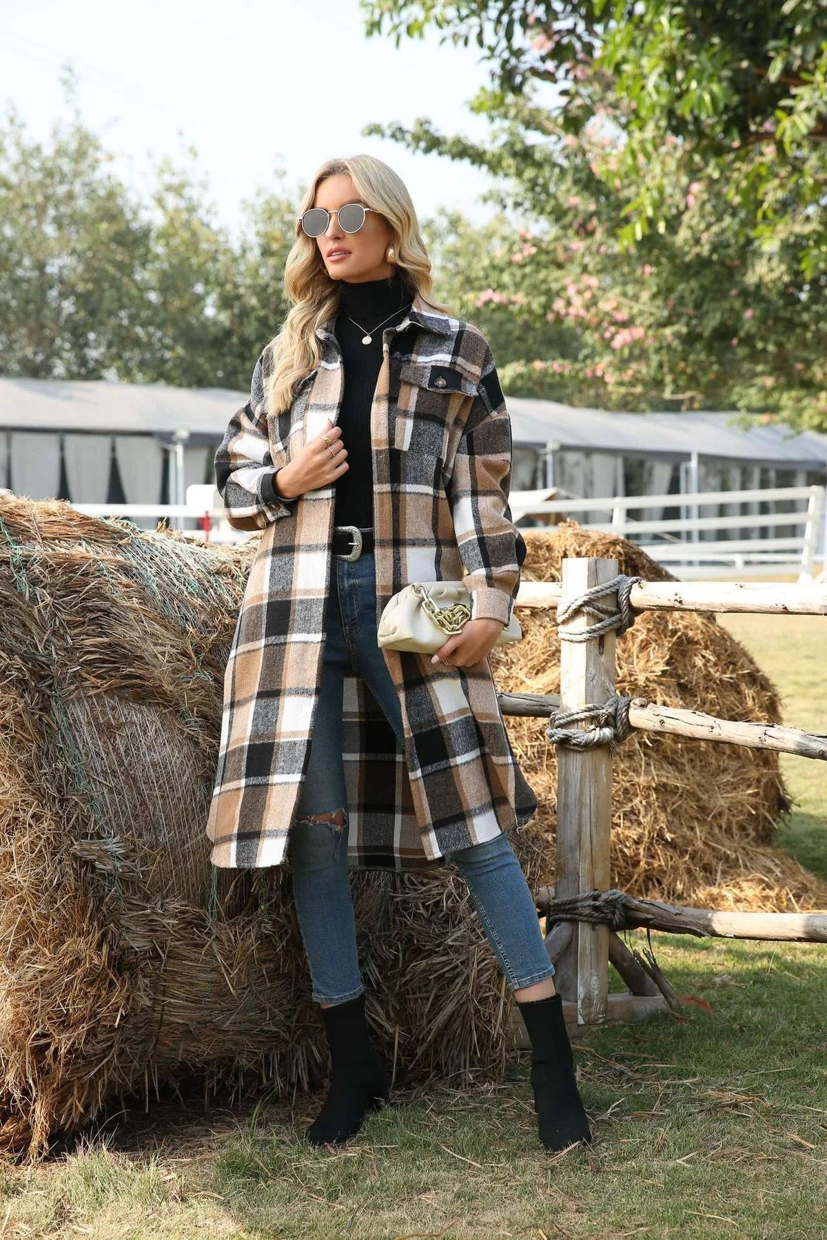 Eryn | Women's Plaid Trench Coat