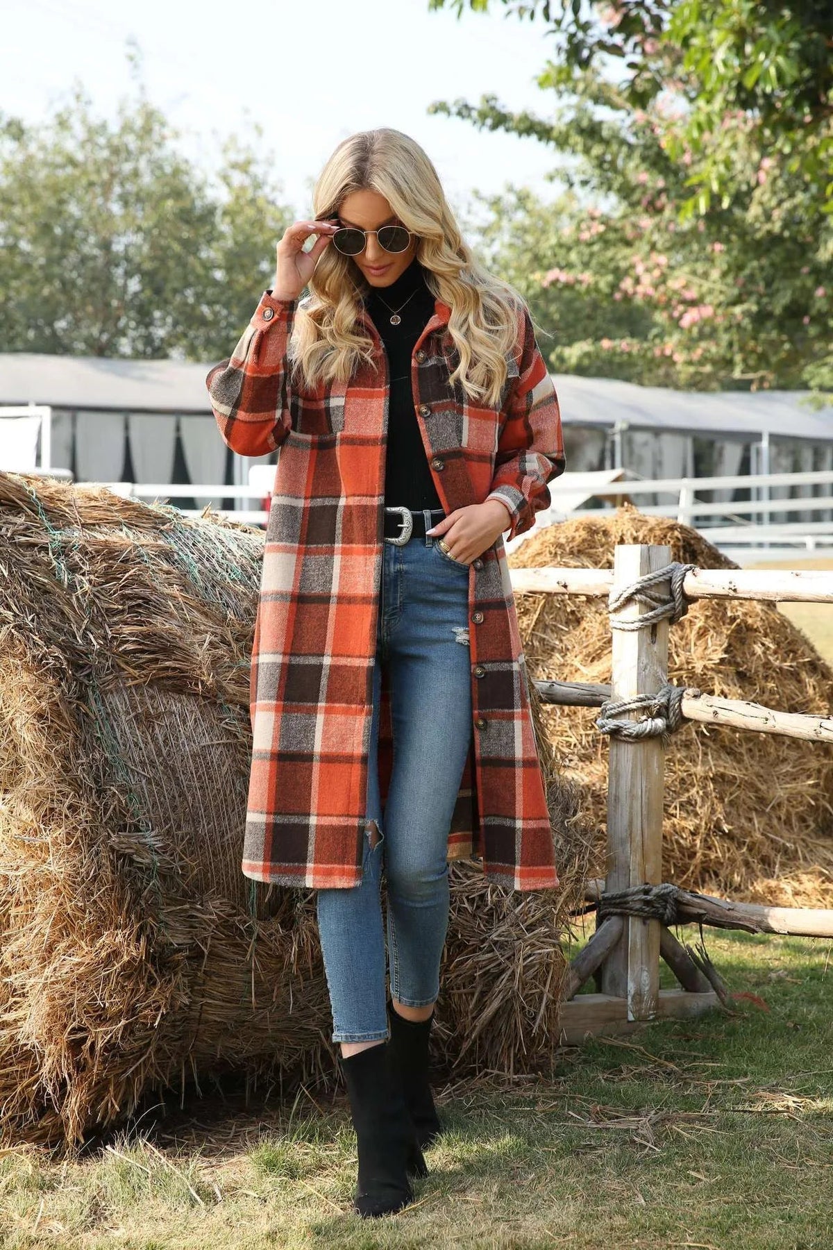 Eryn | Women's Plaid Trench Coat