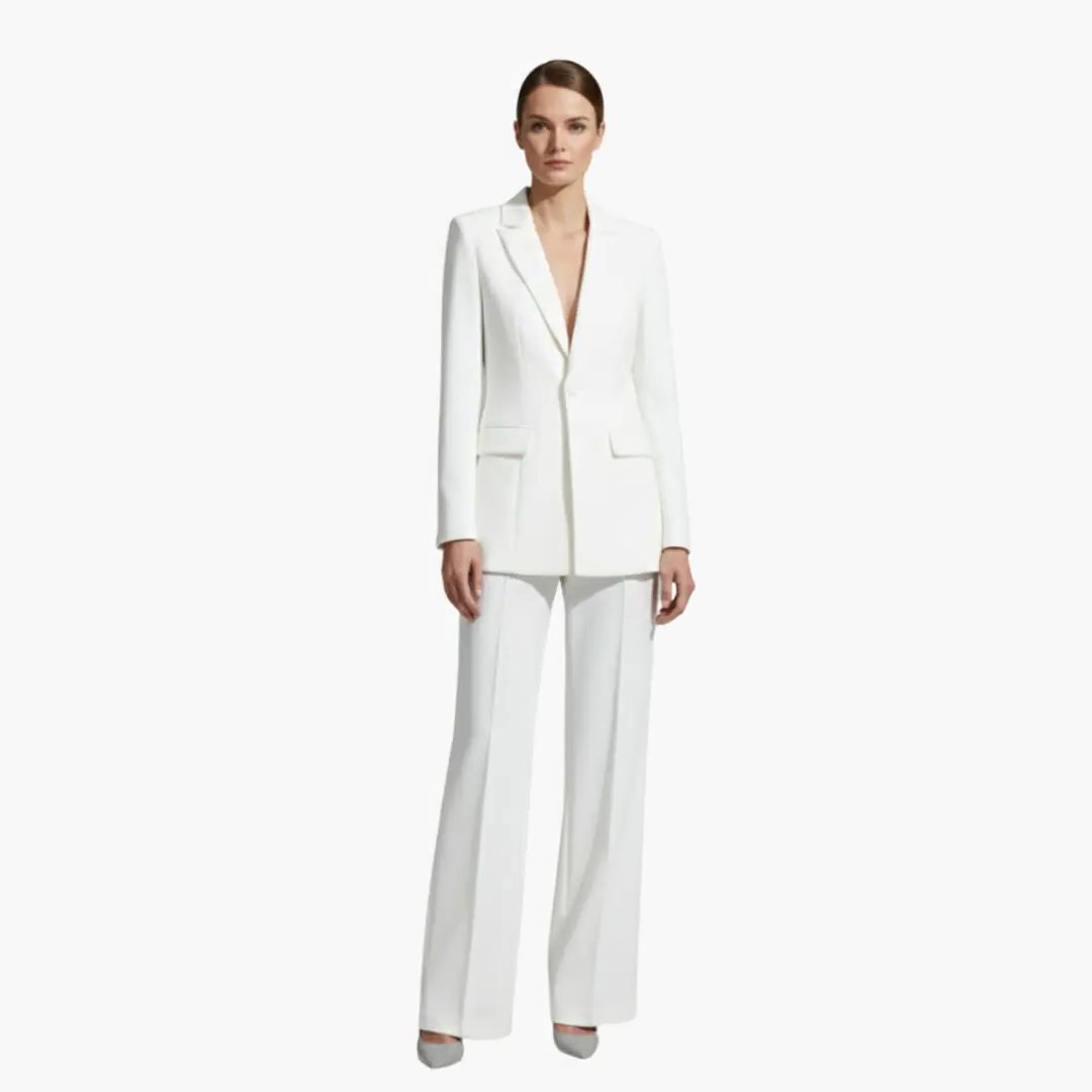 Esmeralda | Tailored Blazer Suit Set with Wide Leg Pants for Women