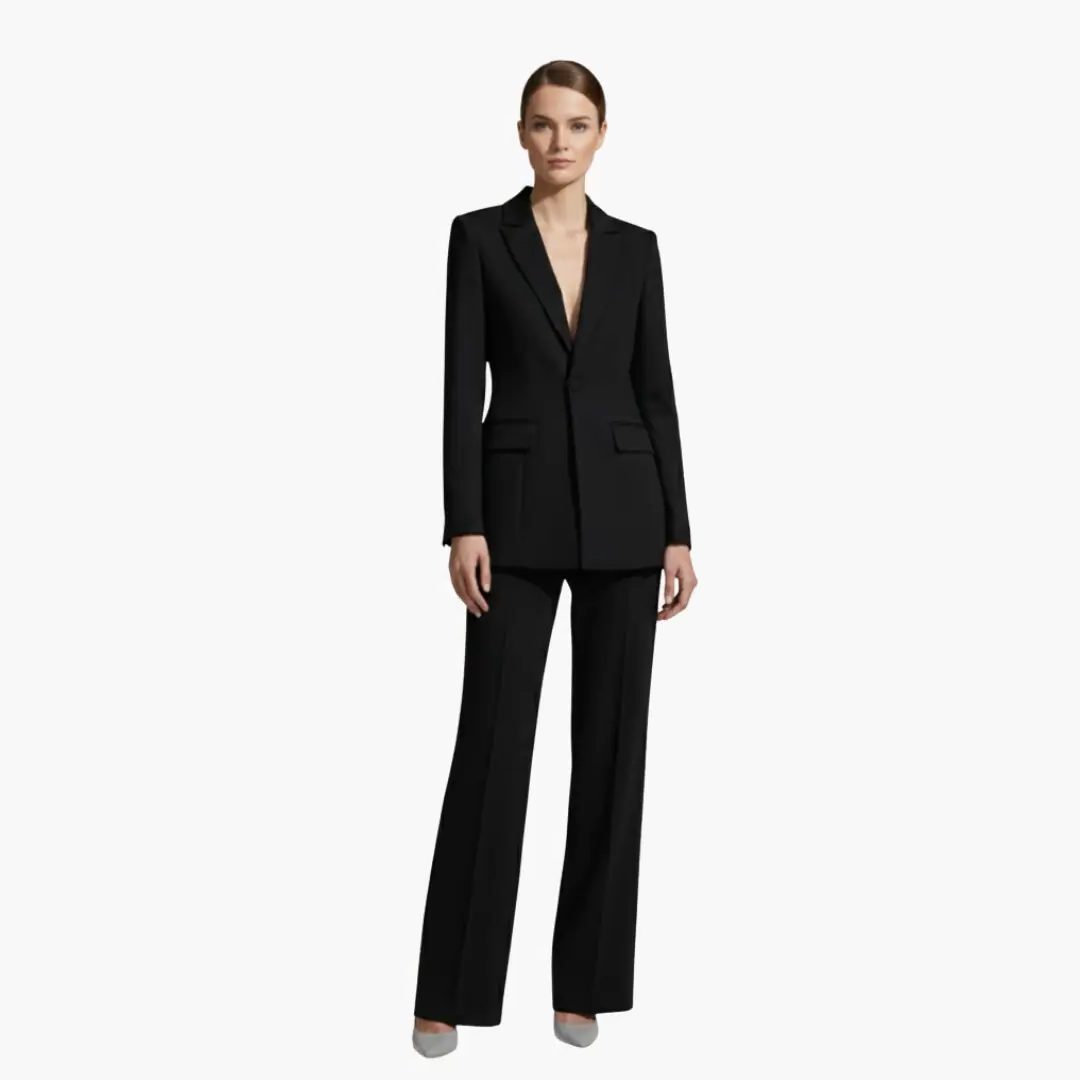Esmeralda | Tailored Blazer Suit Set with Wide Leg Pants for Women