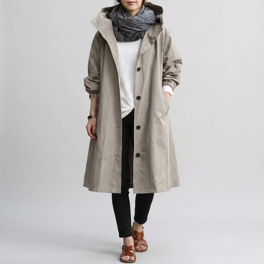 Ethel | Oversized Rain Jacket with Hood and Elastic Cuffs