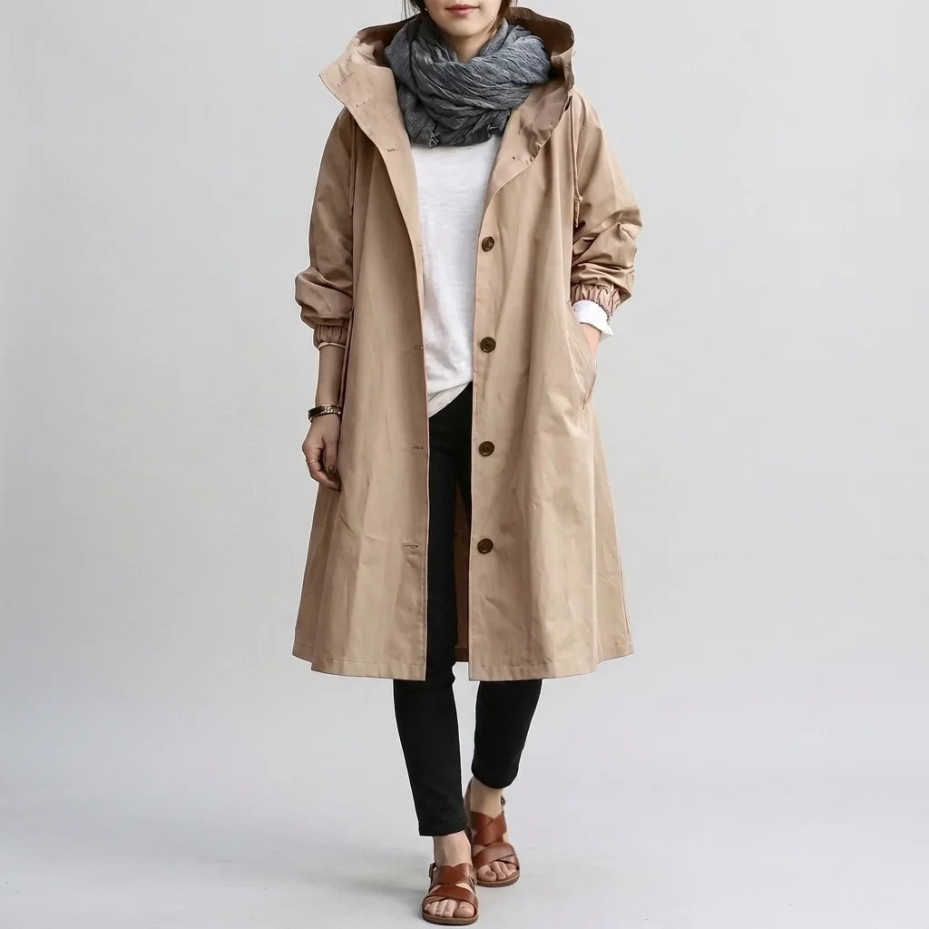 Ethel | Oversized Rain Jacket with Hood and Elastic Cuffs