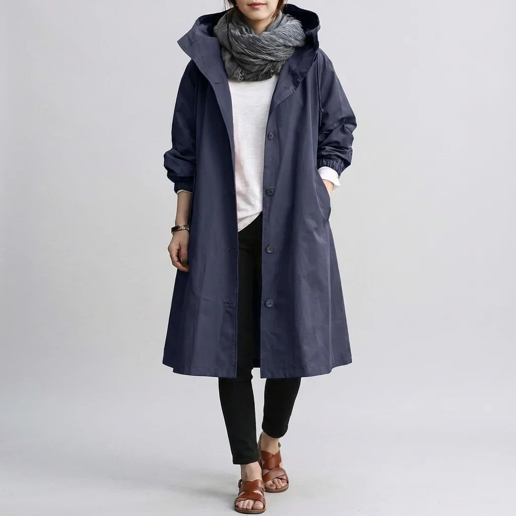 Ethel | Oversized Rain Jacket with Hood and Elastic Cuffs