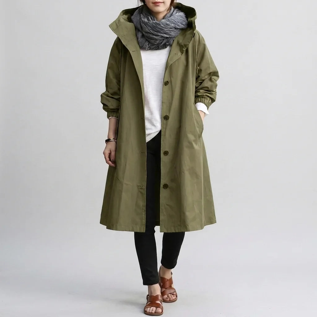 Ethel | Oversized Rain Jacket with Hood and Elastic Cuffs