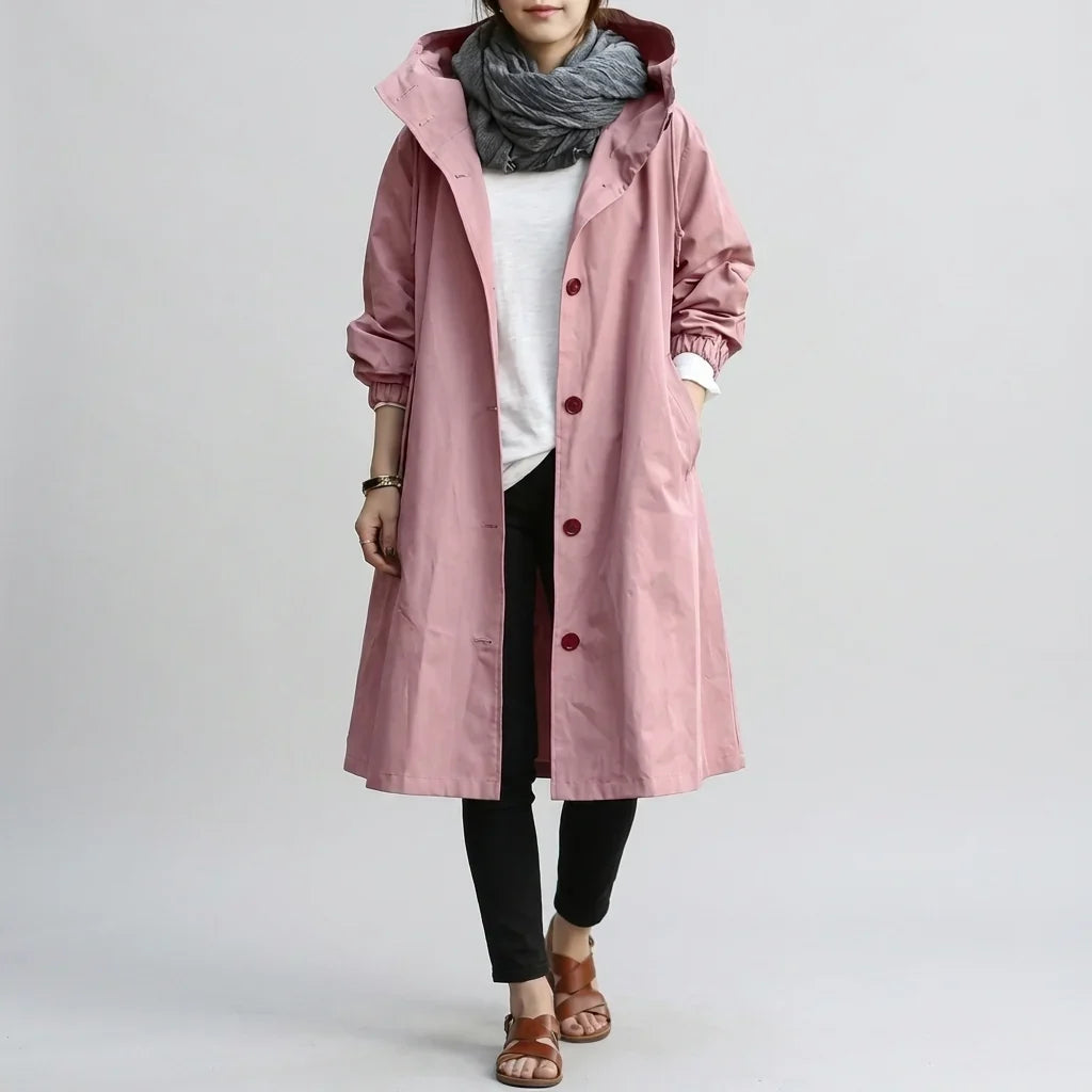 Ethel | Oversized Rain Jacket with Hood and Elastic Cuffs