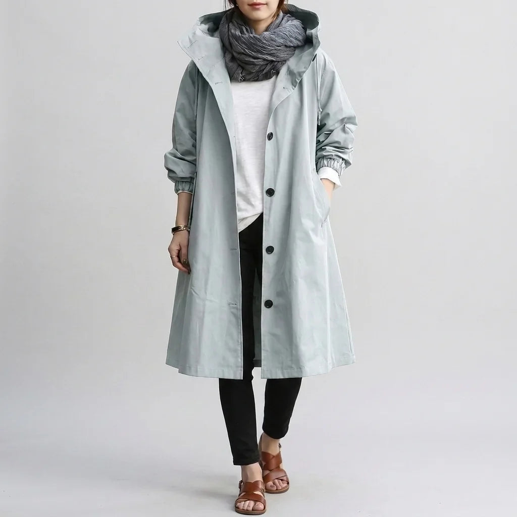 Ethel | Oversized Rain Jacket with Hood and Elastic Cuffs