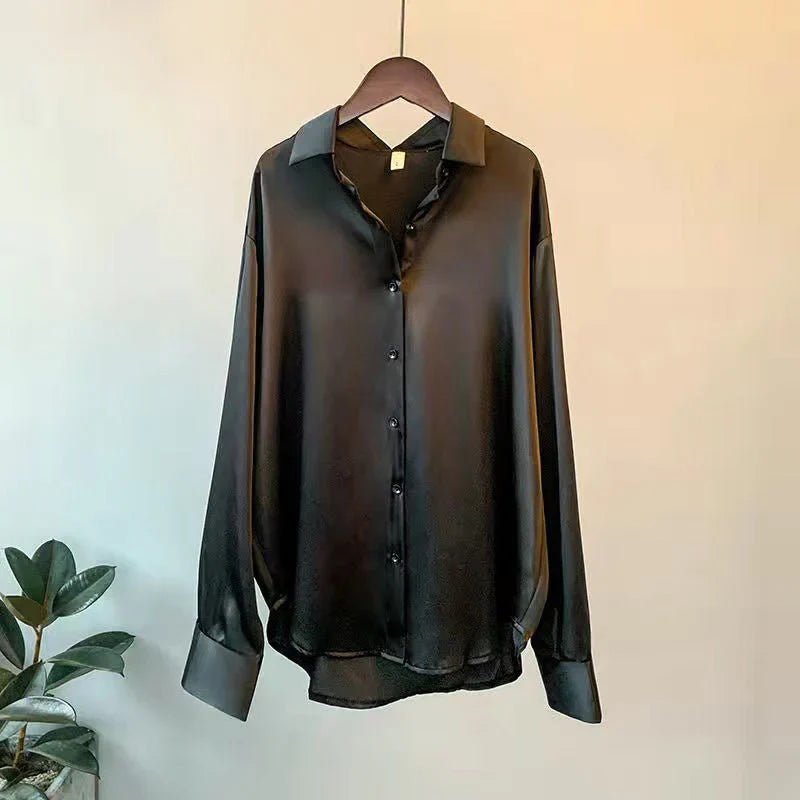 Ethel | Women's Long Sleeve Blouse Shirt with Button Front