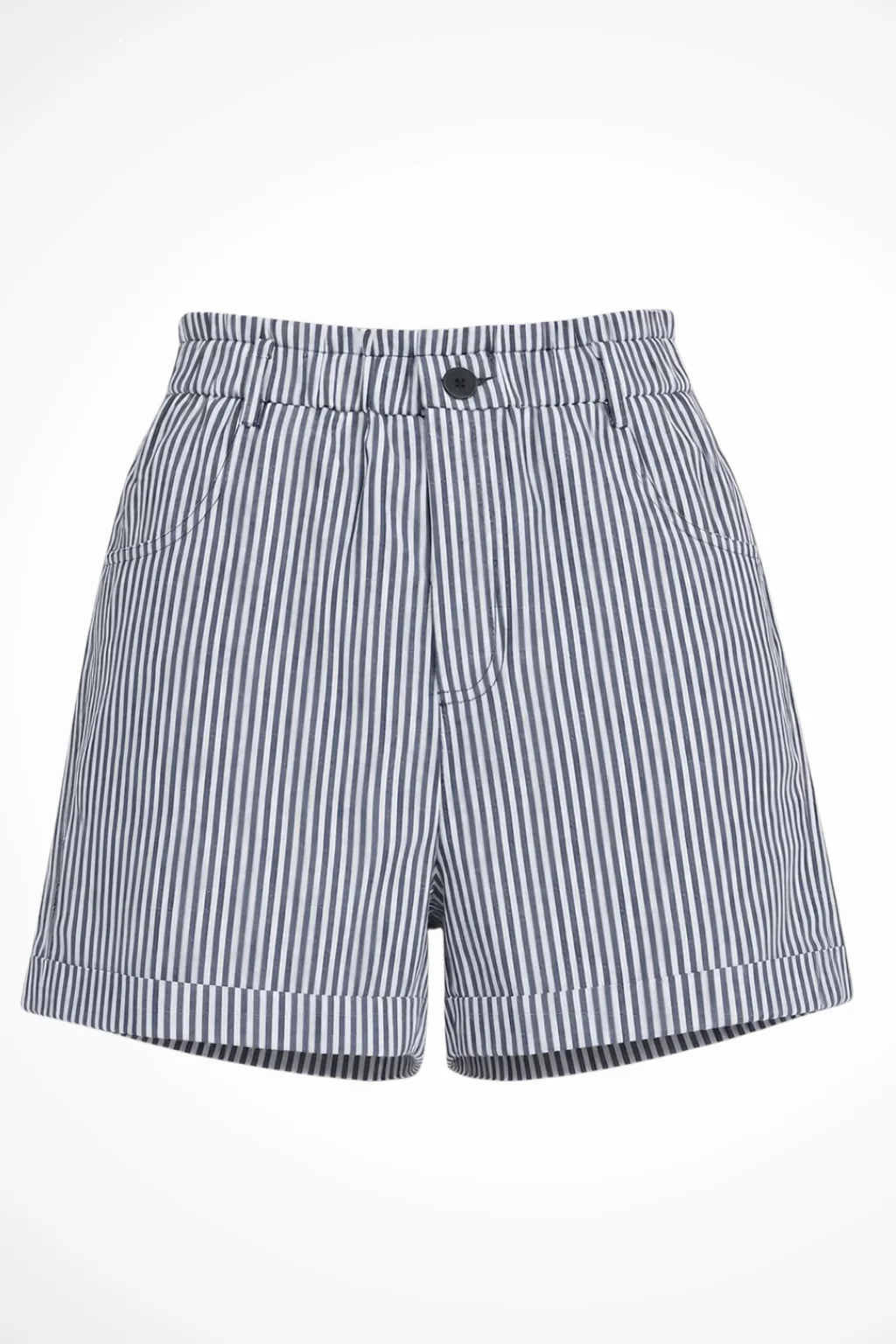 Eva | Women's Wide Leg Striped Tailored High Waist Shorts