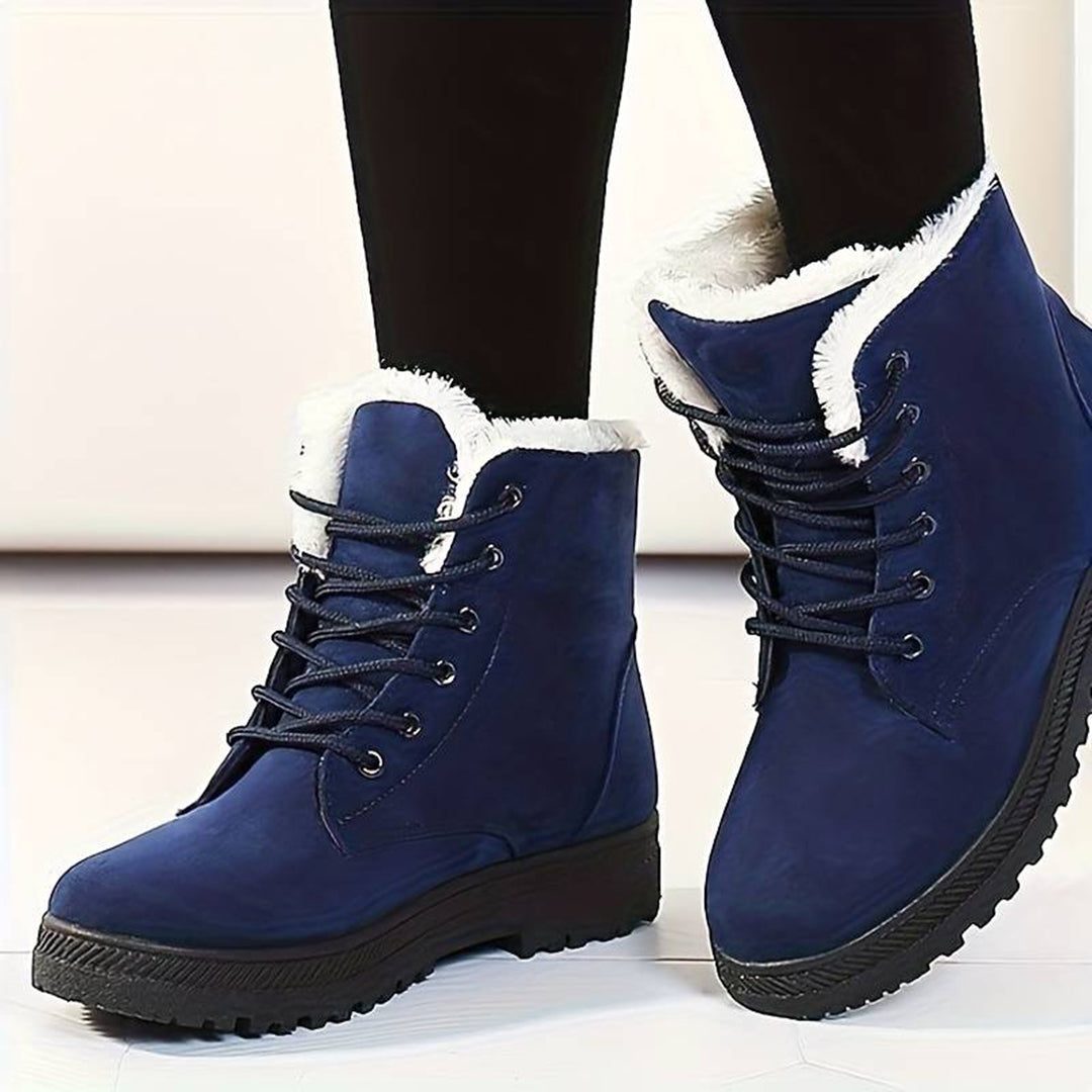 Evangelina | Fleece-Lined Ankle Boots with Lace-Up Closure for Women