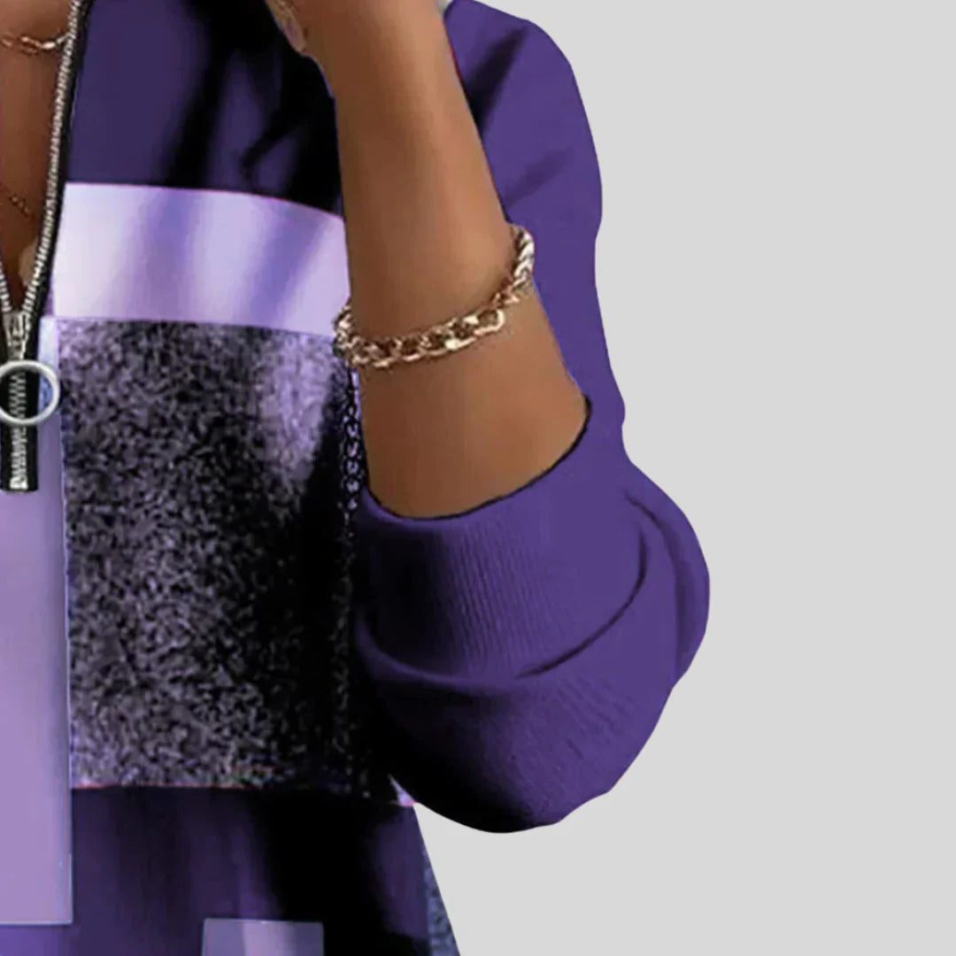Evelyn | Sweater with Zip Neck and Long Sleeves for Women