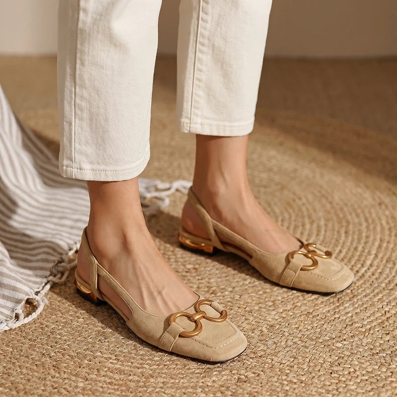 Delphine Horsebit Slingback Flats