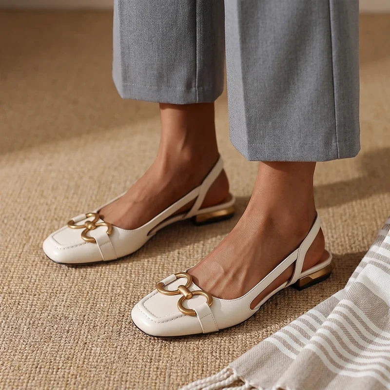Delphine Horsebit Slingback Flats