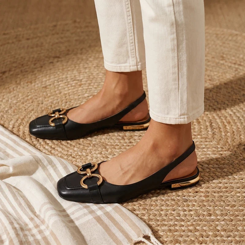 Delphine Horsebit Slingback Flats