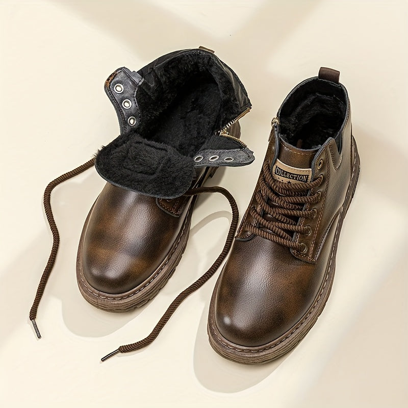 Women's Black Boots with Lace-Up and Cushioned Footbed | For Winter | Size 7-12.5 | Black, Dark Brown