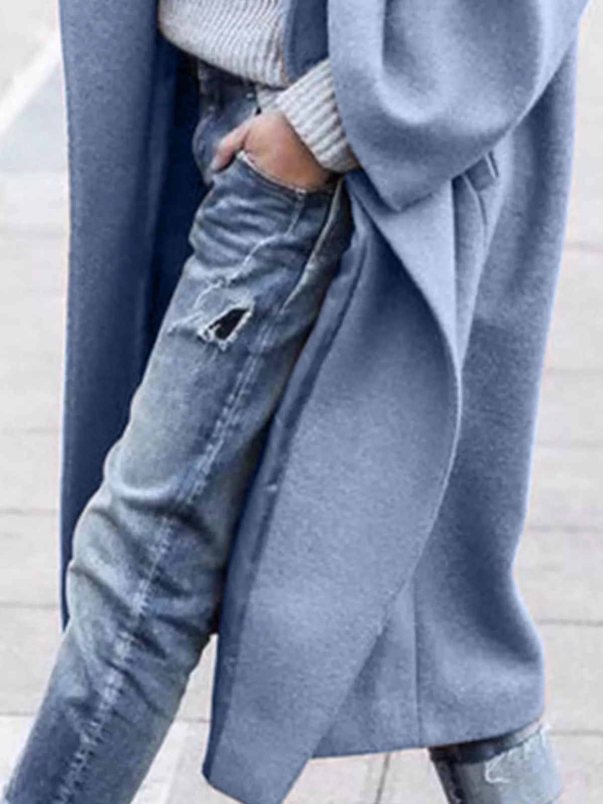 Carly | Womens Oversized Long Winter Coat | Wide Sleeves, Single-Breasted Closure | Khaki, Black, Blue or White S-3XL