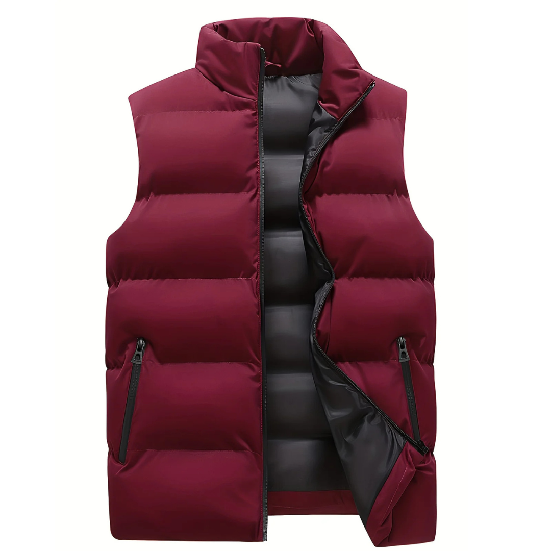 Eric | Mens Puffer Vest for Layering | Stitched Puffer Look, Sturdy Zippers, Room to Layer | Black, Blue, Red M-5XL