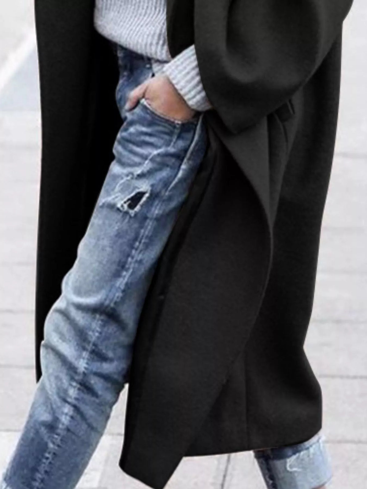 Carly | Womens Oversized Long Winter Coat | Wide Sleeves, Single-Breasted Closure | Khaki, Black, Blue or White S-3XL