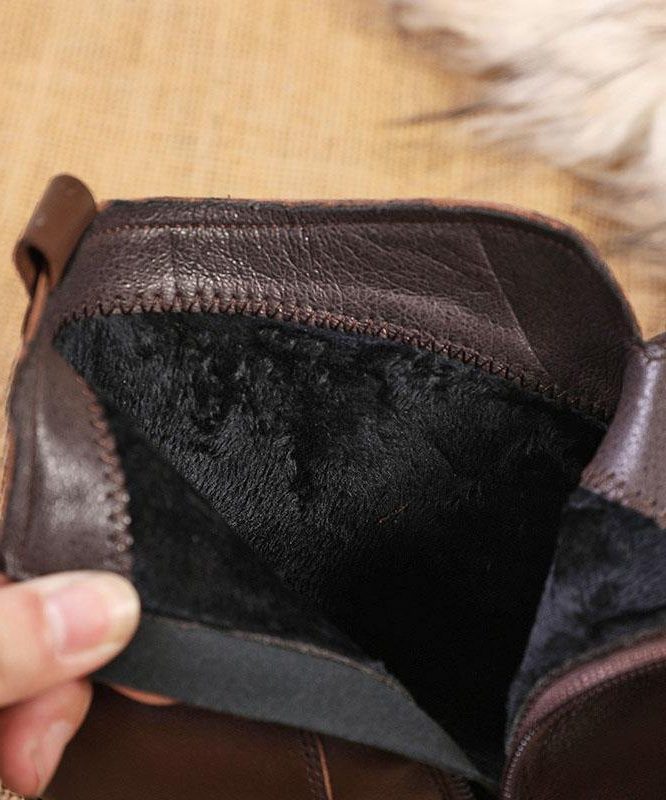 Fabia | Leather Ankle Boots with Chunky Heel for Women