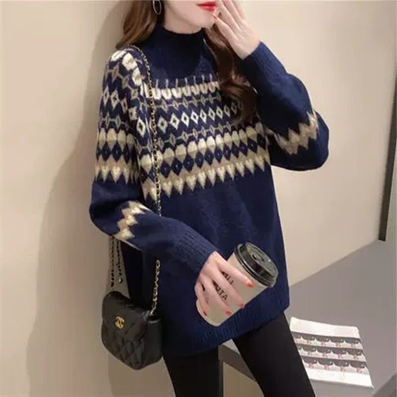 Farah | Fair Isle Turtleneck Sweater for Women