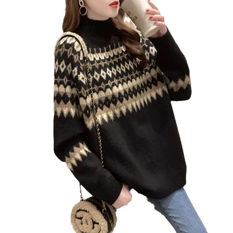 Farah | Fair Isle Turtleneck Sweater for Women