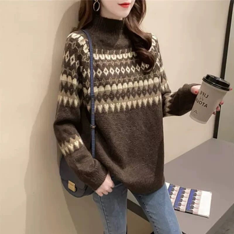 Farah | Fair Isle Turtleneck Sweater for Women