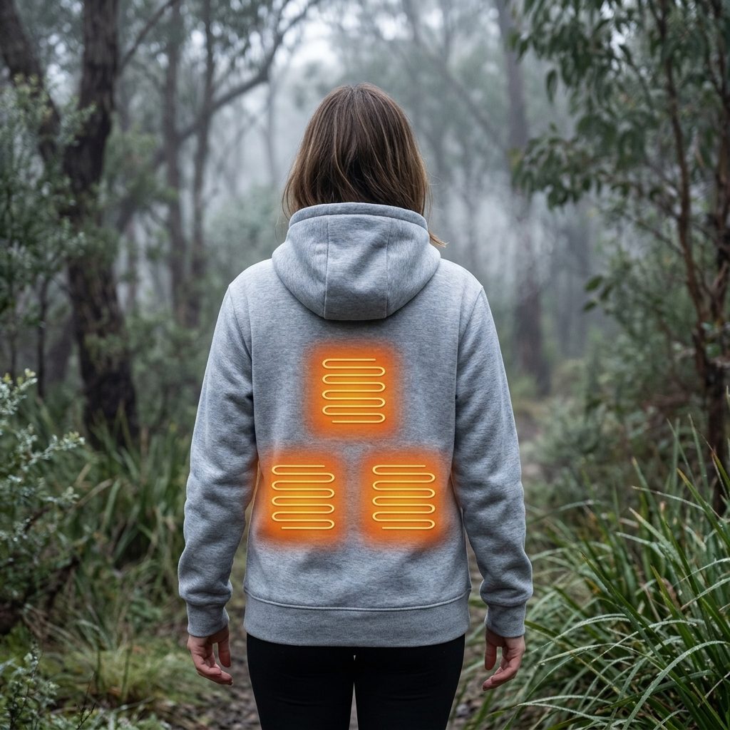 Farah | Heated Hoodie with Kangaroo Pocket and Zip for Women