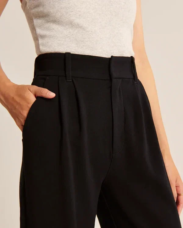 Women's Fitted Flared Pants – High Rise Flare Leg Dress Trousers