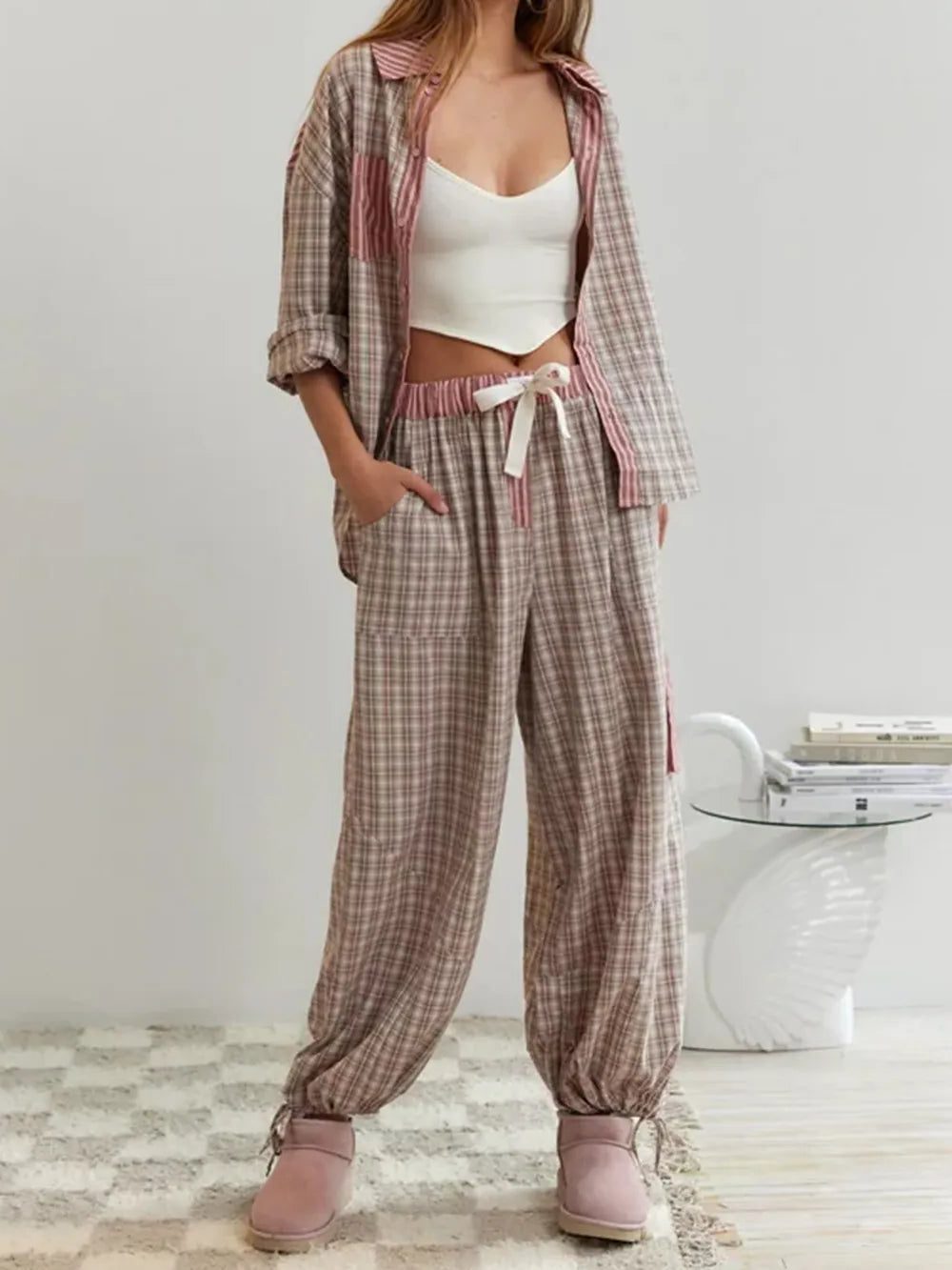 Fenella | Oversized Pajama Set with Button-Up for Women
