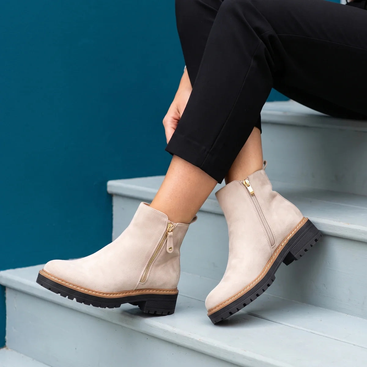 Fenna Suede Lug Sole Chelsea Boots