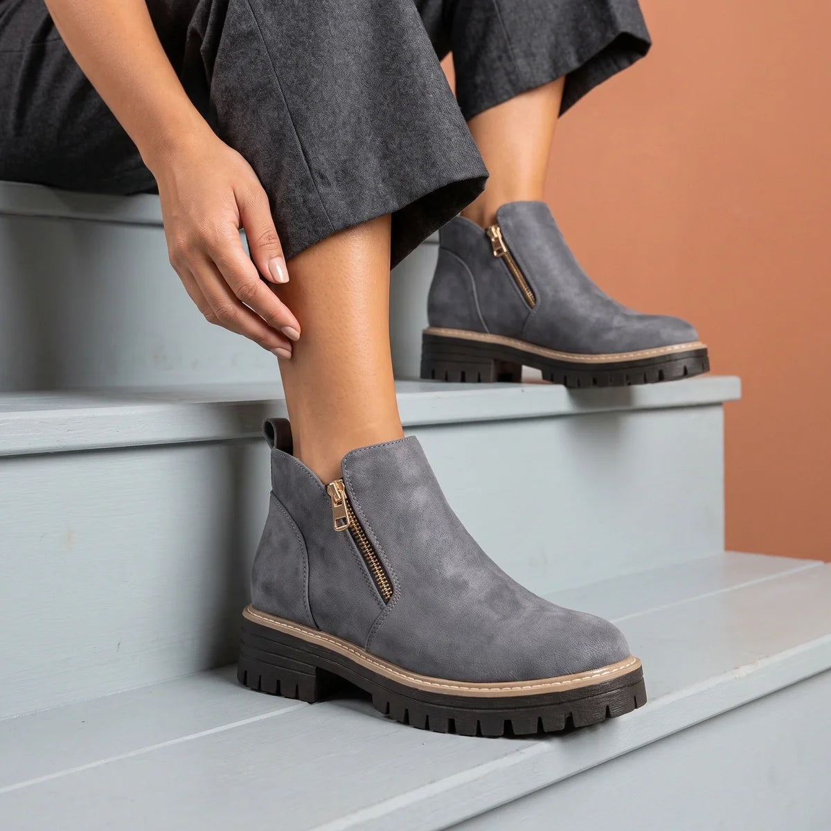 Fenna Suede Lug Sole Chelsea Boots